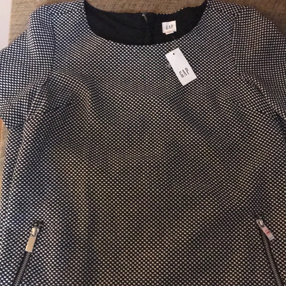 Gap short sleeve black tweed dress, NWT, sz. XSP